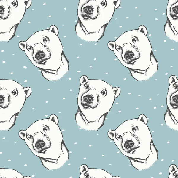 Patrón de oso polar — Vector de stock