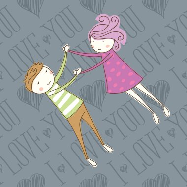 Sevgililer günü kartı Çift