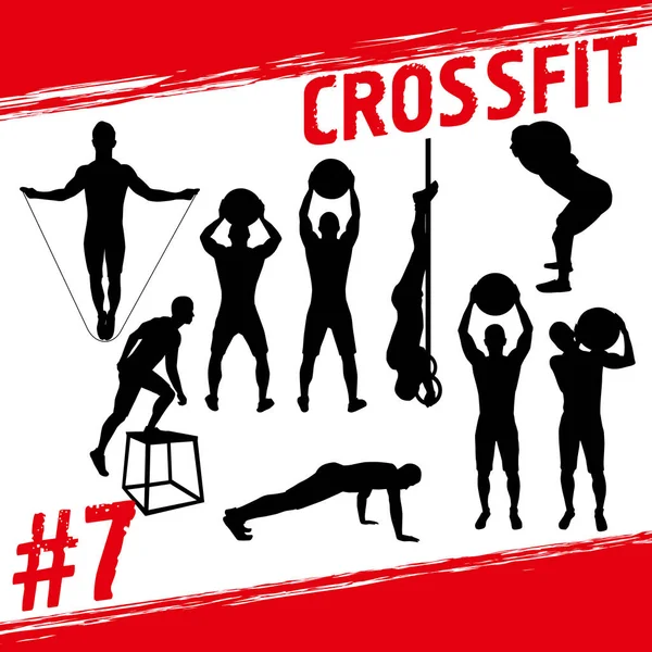 Mensen doen fitness en crossfit workouts — Stockvector