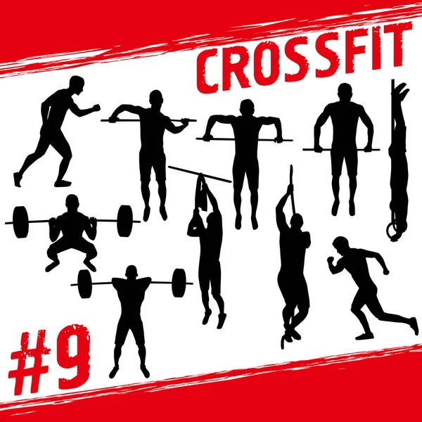 People doing fitness and crossfit workouts — Stock Illustration People doing fitness and crossfit workouts Stock Illustration
