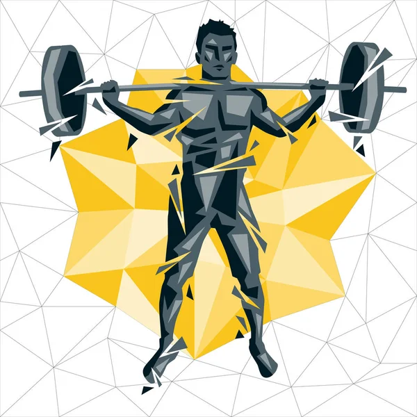 Ο άνθρωπος κάνει fitness και crossfit — Διανυσματικό Αρχείο