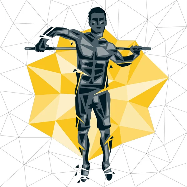Geometric Crossfit concept — Stock Illustration Geometric Crossfit concept Royalty Free Stock Illustrations