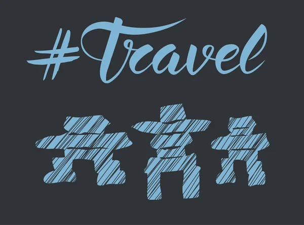 Landmark and travel hashtag — Stock Vector