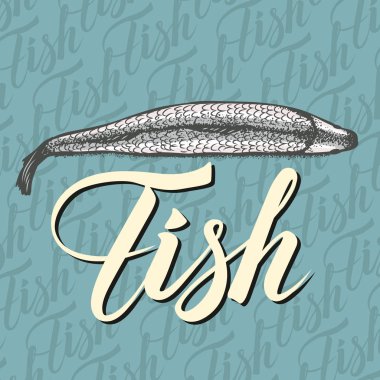 Kaligrafi yazıt ile balık