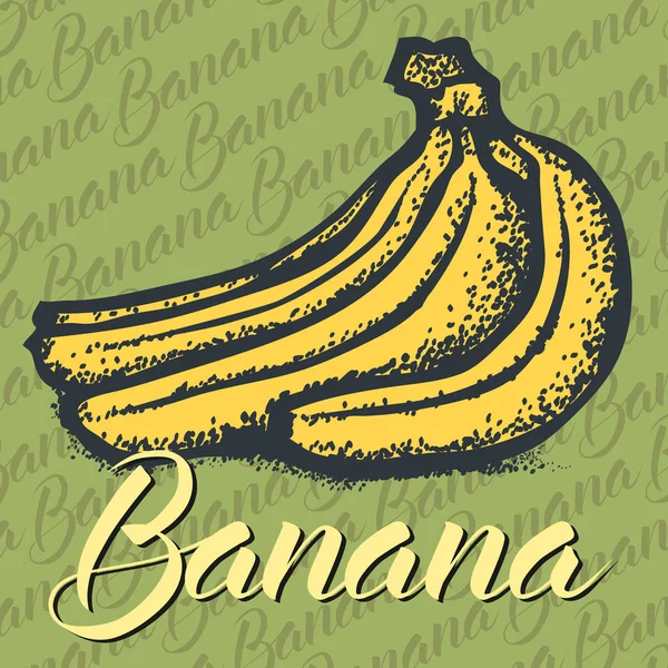 Banan z kaligraficzna napis — Wektor stockowy