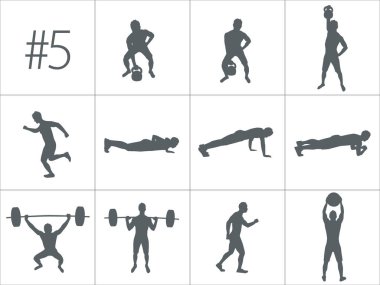 Fitness ve crossfit egzersiz yapan insanlar