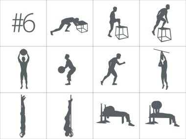 Fitness ve crossfit egzersiz yapan insanlar
