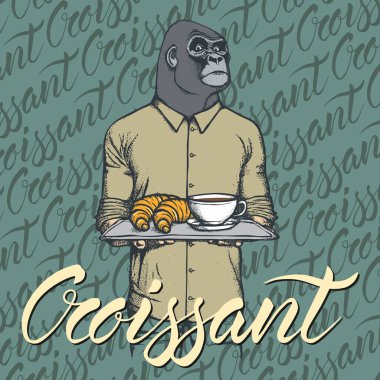 goril kruvasan ve kahve ile