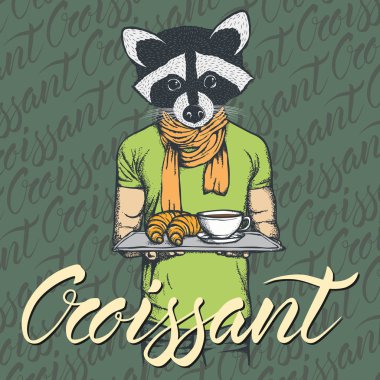 Rakun kruvasan ve kahve ile