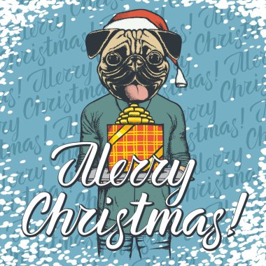 Noel hediyeli köpek.