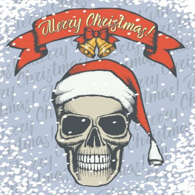 Noel Baba şapkalı kafatası. 