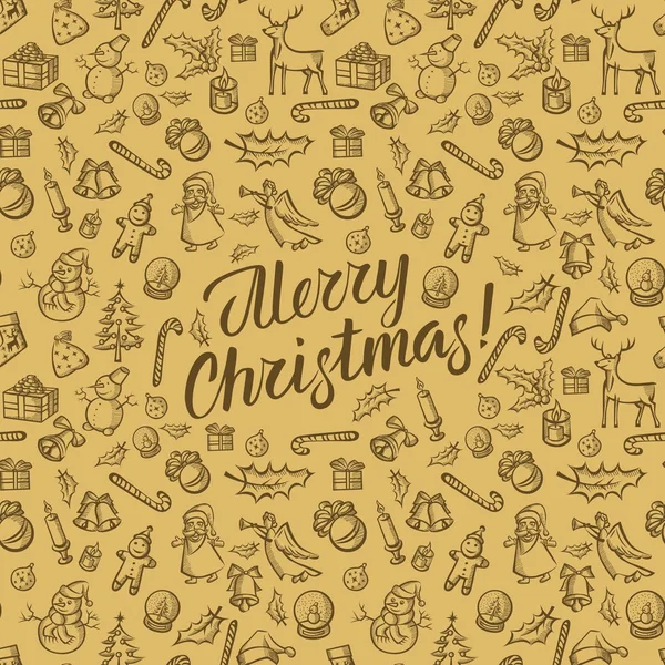 Motif et lettrage Joyeux Noël — Image vectorielle