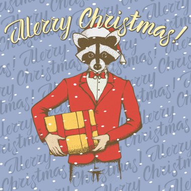 Noel Baba şapkası Noel Rakun 