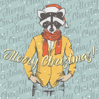 Noel Baba şapkası Noel Rakun 