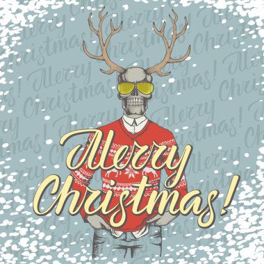  Kafatası ve mutlu Noeller yazı