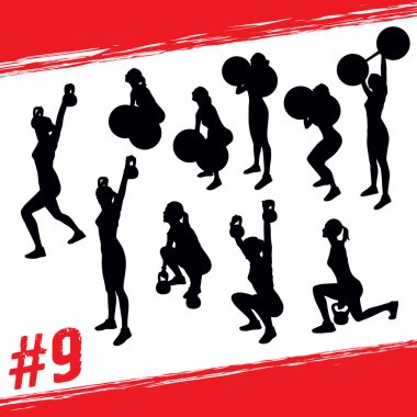 people doing fitness and crossfit workouts clipart