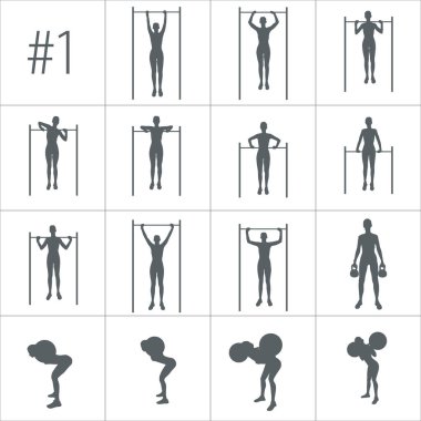 egzersiz yapıyor insan siluetleri