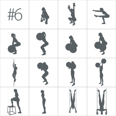 egzersiz yapıyor insan siluetleri