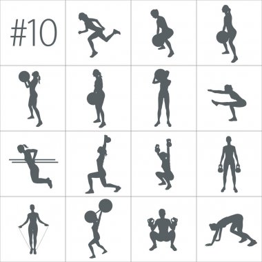 egzersiz yapıyor insan siluetleri