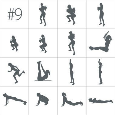egzersiz yapıyor insan siluetleri