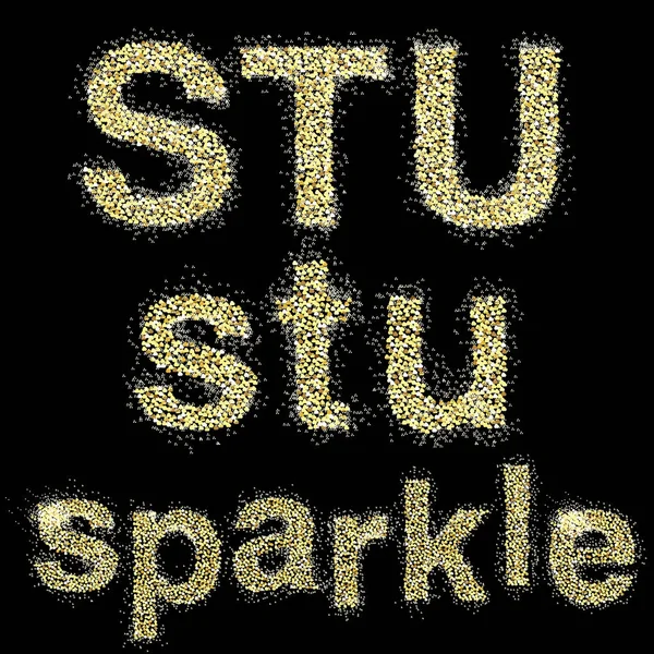 Alfabet Golden sparkle — Wektor stockowy