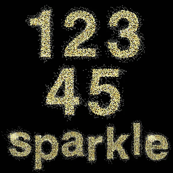 Sparkle numery z cekinami — Wektor stockowy