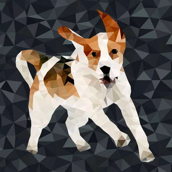 Polygonal hund spelar — Stock vektor
