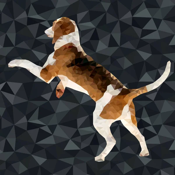 Oynayan poligonal köpek — Stok Vektör