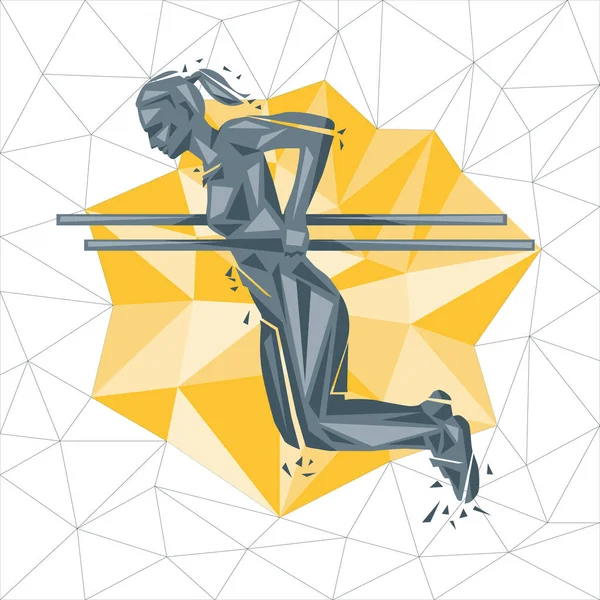 Femme faisant de fitness et d'entraînement Crossfit — Image vectorielle