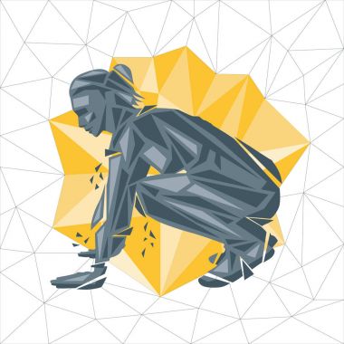 crossfit egzersiz yapıyor kadın silüeti.