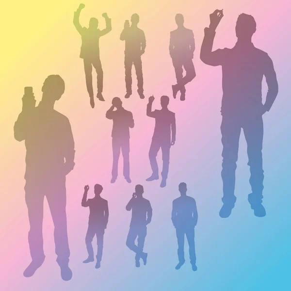 Les gens d'affaires dans différentes poses — Image vectorielle