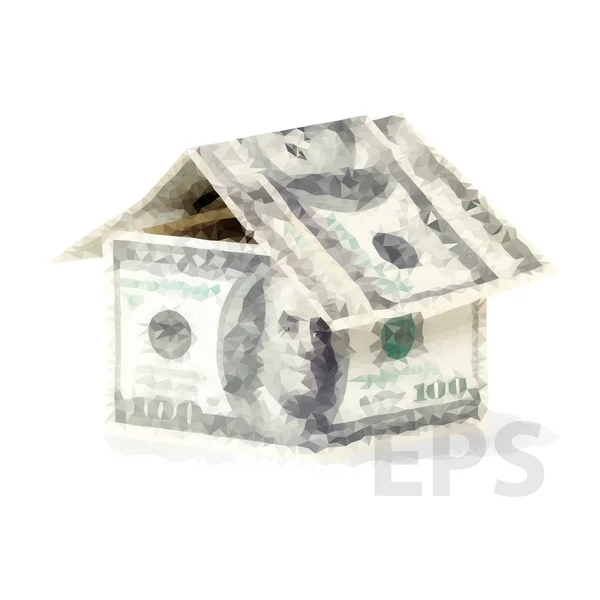 Casa hecha de dinero — Vector de stock