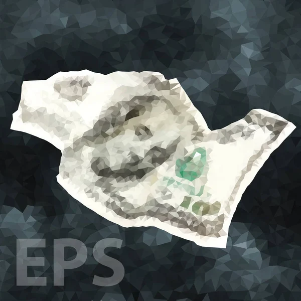 Crumpled one hundred dollars illustration — Stock Vector