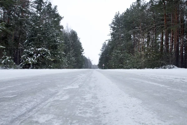 Snow Icy Road — Stock Photo, Image