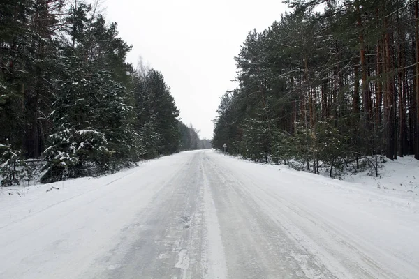 Snö Icy Road — Stockfoto