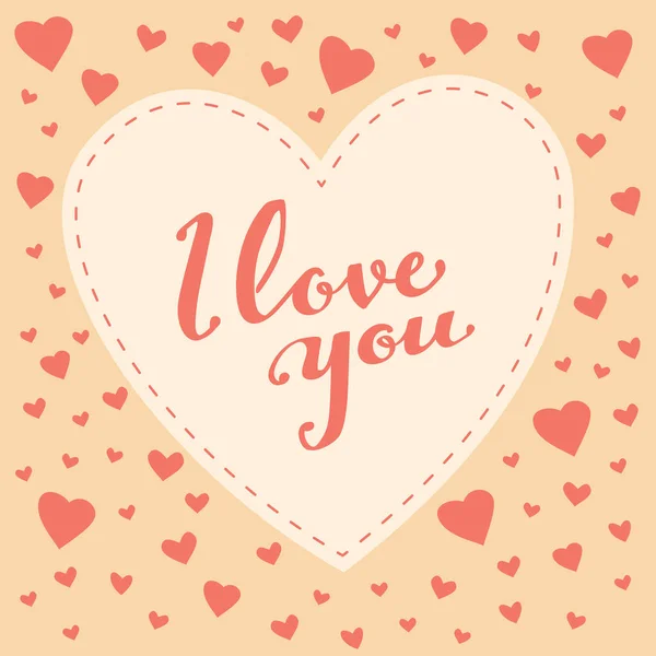 Vector Illustration Valentine Day Greeting Card — Stok Vektör