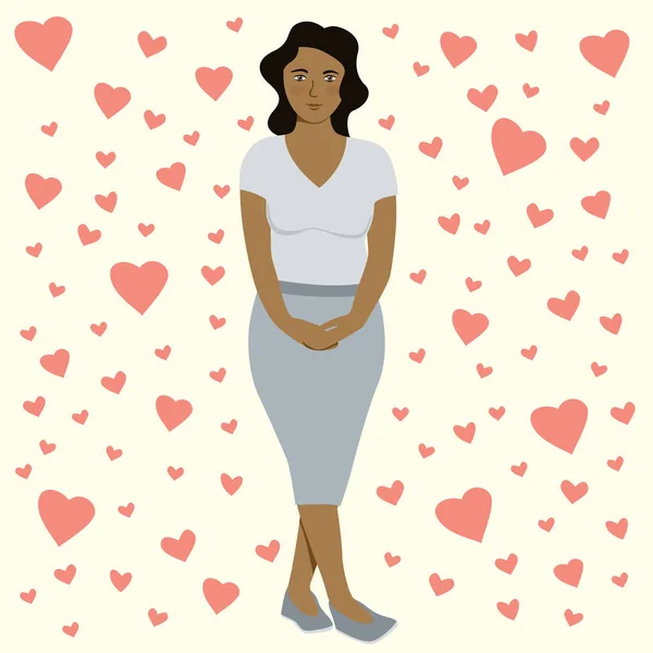 Vector Femme Célébration de la Saint-Valentin — Image vectorielle