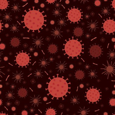 Vektör Çin Coronavirüs Kusursuz Arkaplan. Coronavirus Bacterias ile Arkaplan