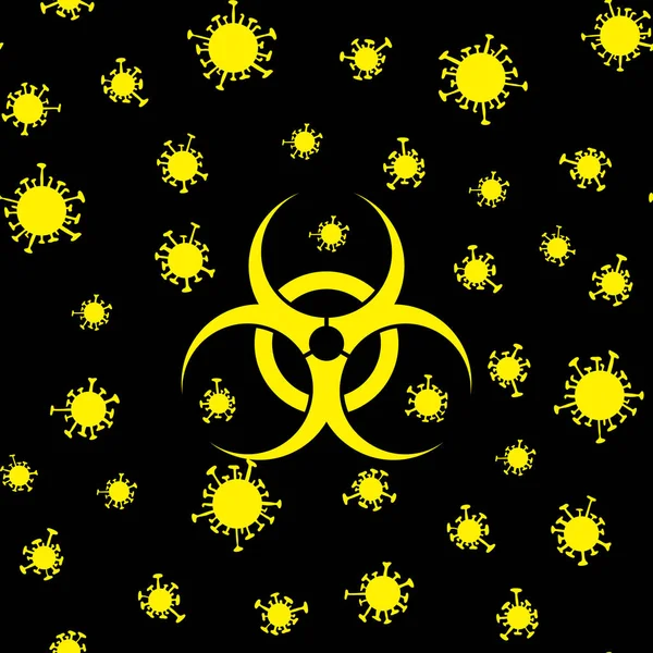Vektor Coronavirus Nahtloser Hintergrund Hintergrund Mit Coronavirus Bakterien Und Biohazard — Stockvektor