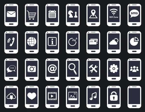 Ícones de telefone inteligente —  Vetores de Stock