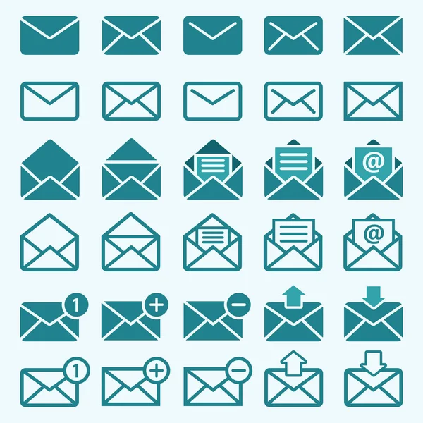 Icônes Enveloppe Mail — Image vectorielle