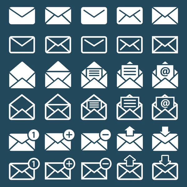 Icônes e-mail, mail ou sms — Image vectorielle