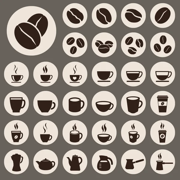 Koffie pictogrammen ingesteld — Stockvector