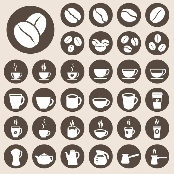 Koffie beker pictogrammen — Stockvector