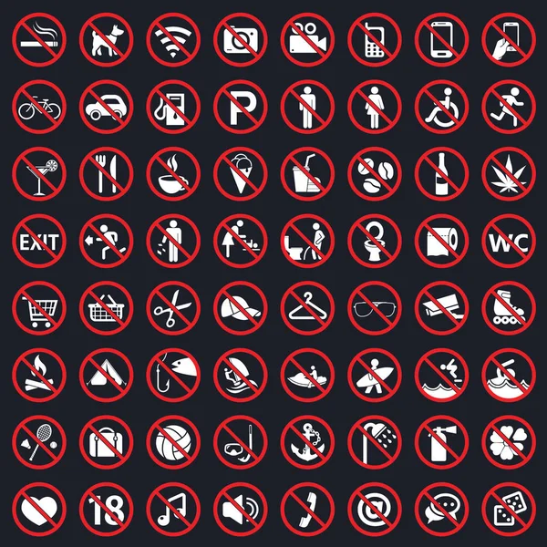 Icono de signos prohibidos — Vector de stock