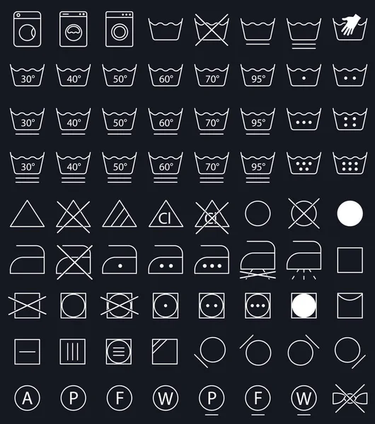 Símbolos de cuidado de lavandería — Archivo Imágenes Vectoriales