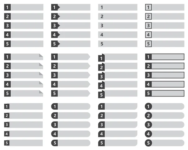 编号的列表模板，矢量设计 — 图库矢量图片