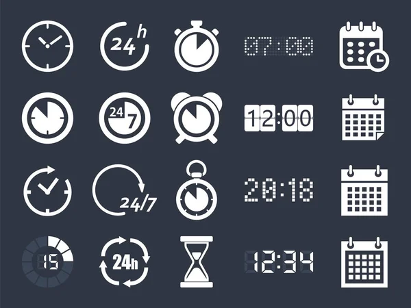 Iconos de hora del reloj — Archivo Imágenes Vectoriales