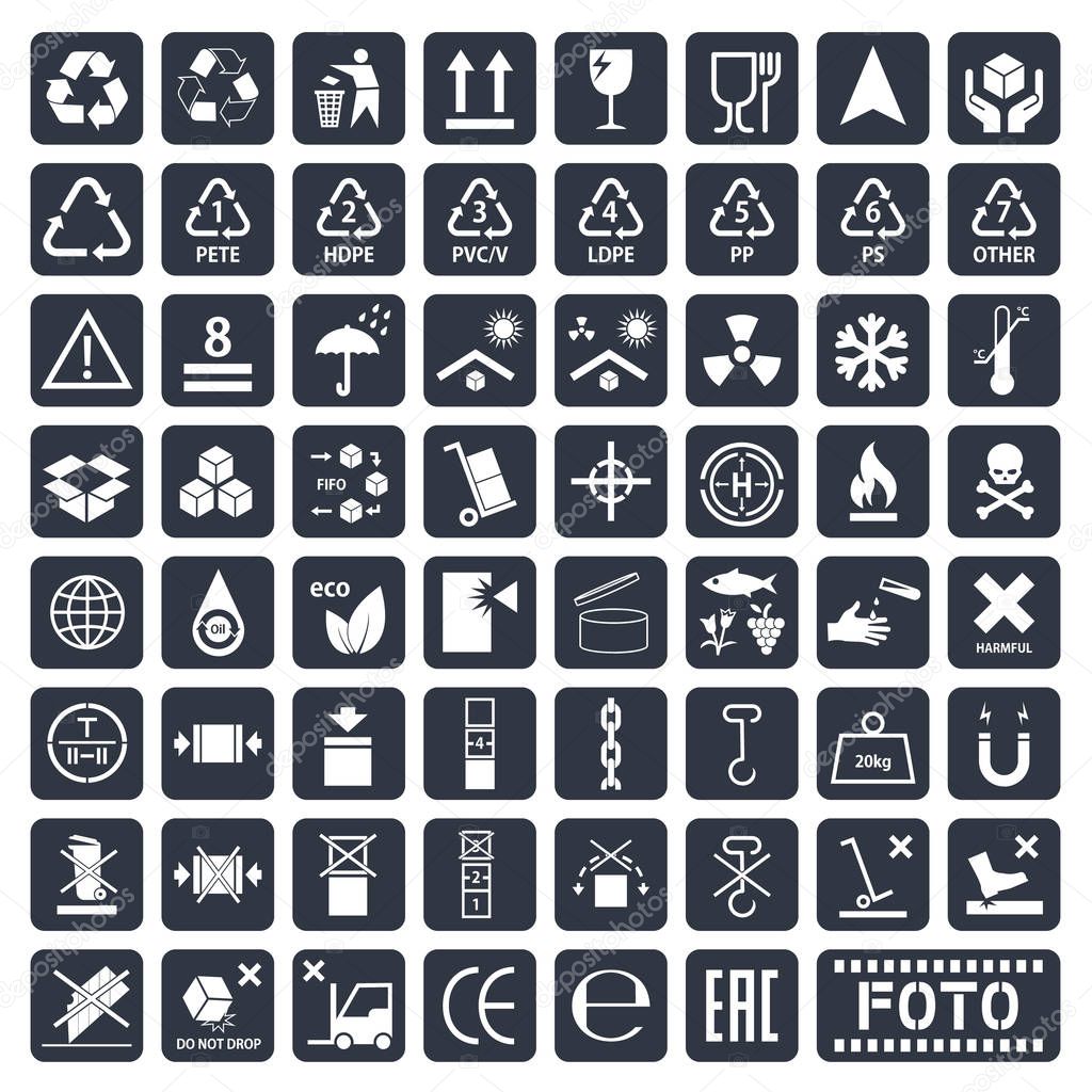 Packaging icons set