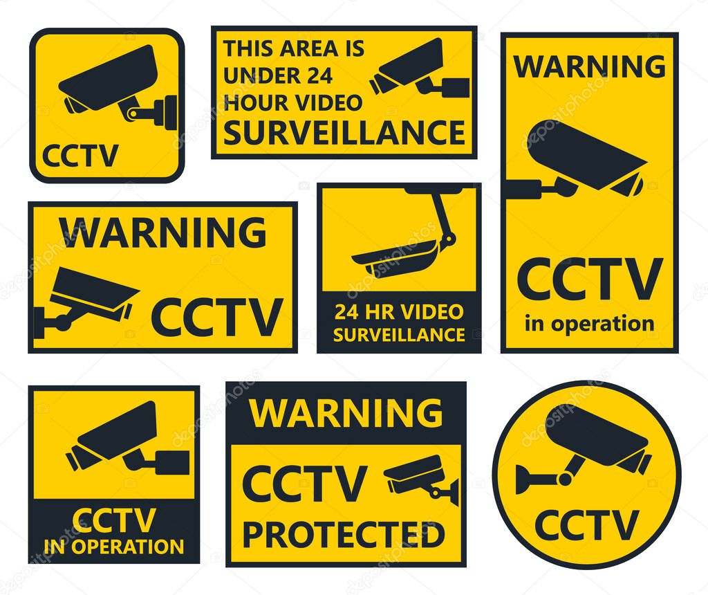 security camera signs, cctv stickers